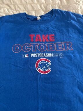 Chicago Cubs "Take October" 2015 Postseason Tee - Royal Blue size 3X XXXL
